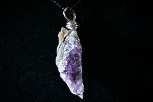 Amethyst Cluster Hand Wired Pendant (REF:ACP11)