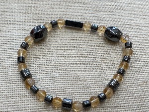 "Good Fortune and Protection" - Bead Bracelet, Elasticated, 21cm (Large) (ref112525)