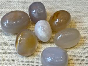 Agate - Flower Agate (No Flowers) - Chalcedony-Tumbled Stone (Selected)