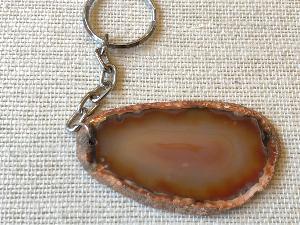 Agate Slice - Brown -  Key Ring (ref.KC59) 