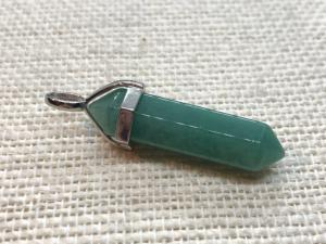 Aventurine - Crafted Point Pendant - Silver Plated (Selected)