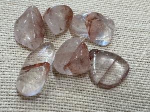 Quartz - with Red Hematite - Hematoid Quartz  - 2g to 6g Tumbled Stone (Selected)