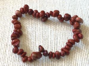 Jasper - Red  -Small Tumbled Stones - Gemstone chip bead bracelet (Selected)