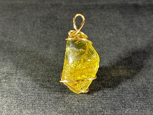 Lemon Quartz Hand Wired Pendant (REF:LEMQTZ2)
