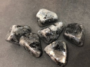 Larvikite - Norwegian Moonstone, Blue Pearl Granite, Black Labradorite - 1 to 1.5 cm Tumbled Stone.