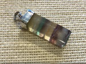 Fluorite - Rainbow - Sterling Silver Pendant (RefSTSP3)