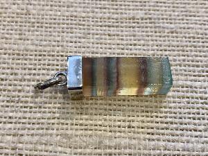 Fluorite - Rainbow - Sterling Silver Pendant (RefSTSP4)