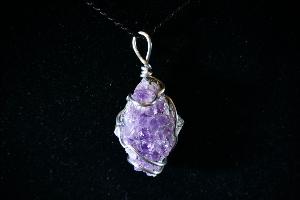 Amethyst Cluster Hand Wired Pendant (REF:ACP4)