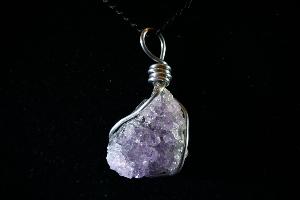 Amethyst Cluster Hand Wired Pendant (REF:ACP9)