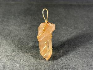 Natural Citrine Point, Hand Wired Pendant (REF:HWNCP4)