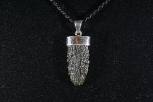 Moldavite Sterling Silver Pendant, from Czech Republic (REF:MOLDSP16)