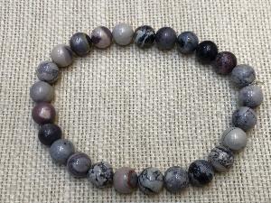 Jasper - Porcelain Jasper 8mm Beads, 21cm Elasticated Bracelet (ref SHMB2110) 