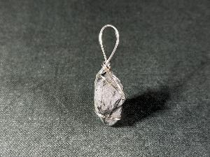 Quartz & Black Tourmaline Hand Wired Pendant (REF:QTZBTHWP1)