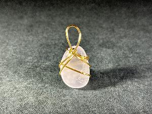 Rose Quartz Hand Wired Pendant (REF:RQHWP1)