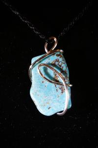 Turquoise Hand Wired Pendant (No.42)