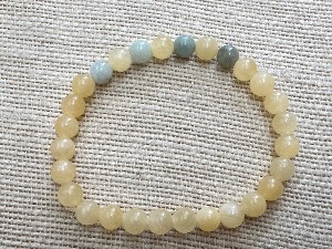 Jade - Honey Jade and  Burmese Jade - Elasticated 17cm Bracelet (SHMB2599) 