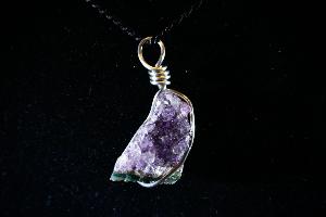 Amethyst Cluster Hand Wired Pendant (REF:ACP6)