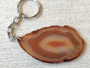 Agate Slice - Brown -  Key Ring (ref.KC54) 