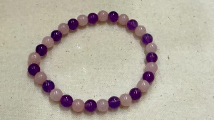 Amethyst & Rose Quartz - Elasticated 19cm Bracelet (SHMB253074) 