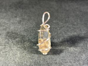 Polished Natural Citrine Hand Wired Pendant (REF:HWNCP12)