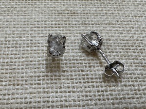 Herkimer Diamonds - Quartz - Sterling Silver Stud Earrings (Ref E54)