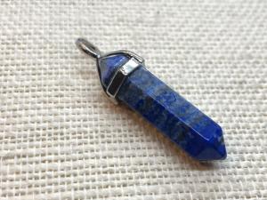 Lapis Lazuli  - Crafted Point Pendant - Silver Plated (Selected)
