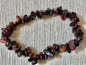 Tiger Eye - Red -  Gemstone chip bead bracelet (Selected)