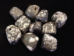 Drilled - Snowflake Obsidian - Tumbled Stone (Selected)