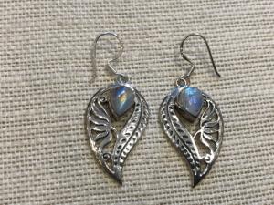 Moonstone - Sterling Silver Hook  Earrings (refEH8)