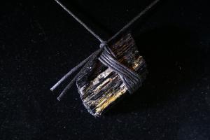 Black Tourmaline Hand Tied Pendant (REF:NC11BT)