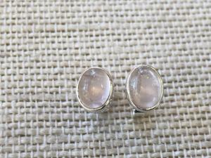 Rose Quartz - Sterling Silver Stud Earrings (Ref E40Stud)