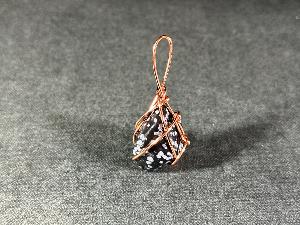 Snowflake Obsidian Hand Wired Pendant (REF:SNOWOBHW3)