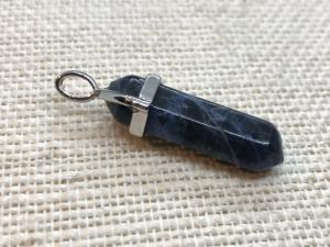 Sodalite  - Crafted Point Pendant - Silver Plated (Selected)