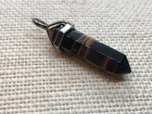 Tiger Eye - Golden - Crafted Point Pendant - Silver Plated (Selected)
