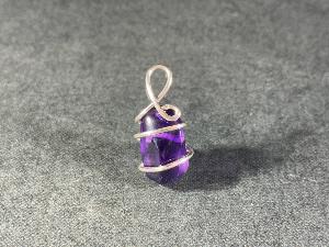 Amethyst Hand Wired Pendant (No.102)