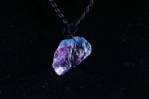 Fluorite - Purple - Hand Wired Pendant (No.112)