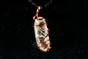 Natural Citrine Hand Wired Pendant (REF:HWNCP7) 