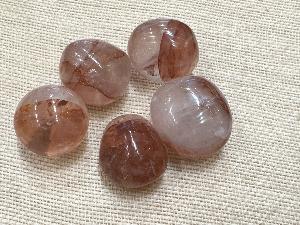 Quartz - with Red Hematite - Hematoid Quartz  - 15g to 25g Tumbled Stone (Selected)