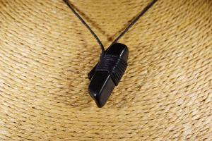 Shungite Hand Tied Pendant, Grade 2 (REF:NC1S)