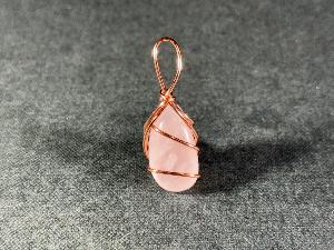 Rose Quartz Hand Wired Pendant (REF:RQHWP4)