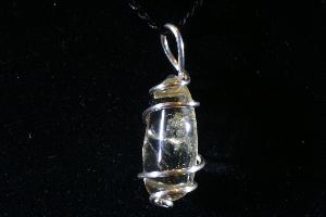 Polished Natural Citrine Hand Wired Pendant (REF:HWNCP12)