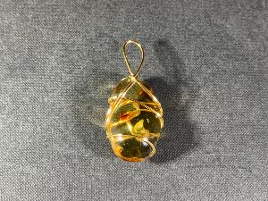 Hand Wired Pendant Amber, Baltic (REF:AMB6)