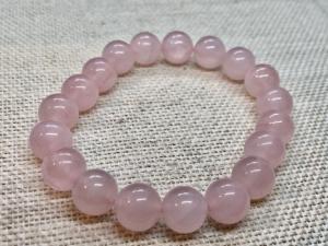 Rose Quartz - 10mm Beads Elasticated Bracelet (Selected)