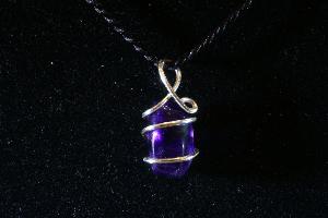 Amethyst Hand Wired Pendant (No.102)
