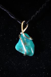 Turquoise Hand Wired Pendant (No.41)