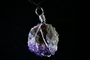 Amethyst Cluster Hand Wired Pendant (REF:ACP13)