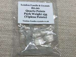 Quartz , TIPLESS - NO POINTS, Pack weight 15g Quartz Pieces (Selected)