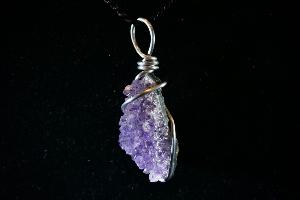 Amethyst Cluster Hand Wired Pendant (REF:ACP7)