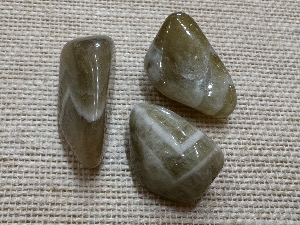 Prasiolite - Green Amethyst (Amegreen) Chevron Tumbled Stone (Selected)