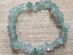 Fluorite -  Green Fluorescent -Gemstone chip bead bracelet (Selected)